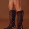 Classy Faux Suede Knee High Boot in Chestnut Image - 1