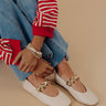 The Amelia Faux Leather Flats in Cream Image - 1
