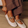 The Amelia Faux Leather Flats in Cream Image - 1