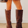 The Lexington Faux Suede Knee High Boot in Chestnut Image - 1