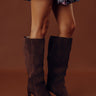 The Lexington Faux Suede Knee High Boot in Chestnut Image - 1