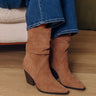 The Letty Faux Suede Slouch Boot in Iced Latte Image - 1