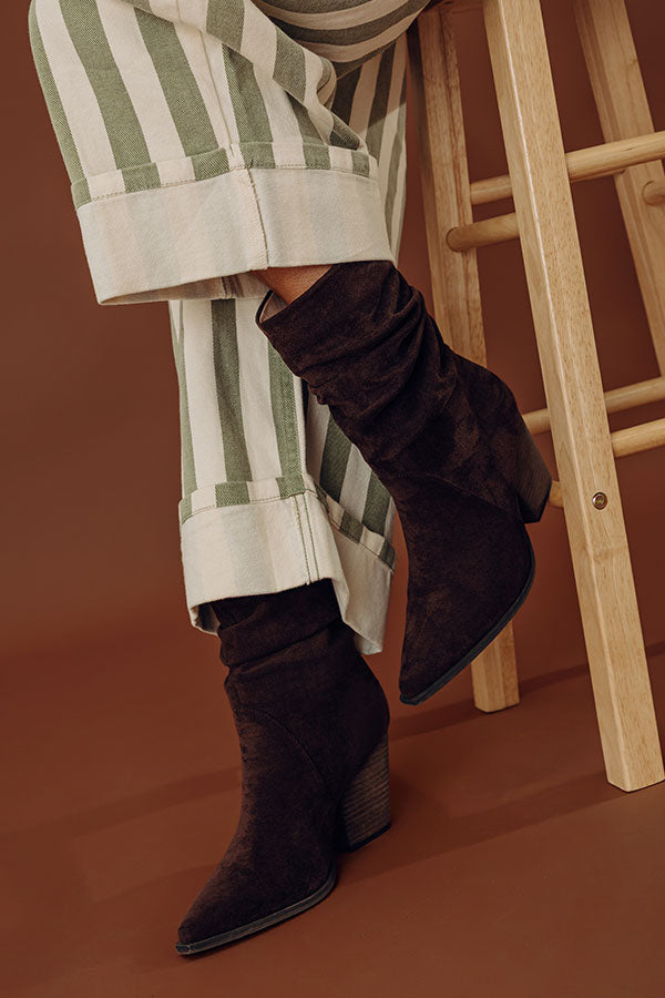 The Letty Faux Suede Slouch Boot in Chestnut Image - 1