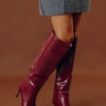 The Lexington Faux Leather Knee High Boot in Wine Image - 1