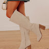 The Shiloh Faux Nubuck Knee High Boot In Birch Image - 1