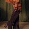 The Shiloh Faux Suede Knee High Boot in Chestnut Image - 1