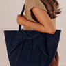 Soren Faux Suede Tote in Navy Image - 1