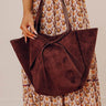 Soren Faux Suede Tote in Chestnut Image - 1