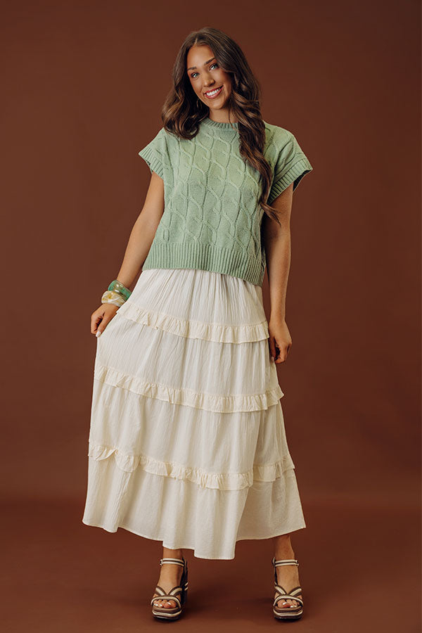 Frolic In France Tiered Midi Skirt Image - 1