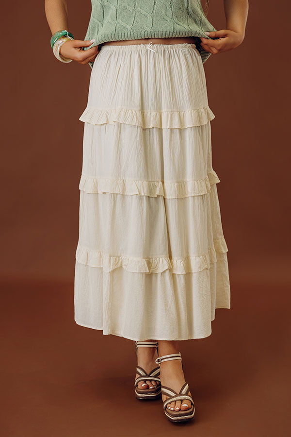Frolic In France Tiered Midi Skirt Image - 2