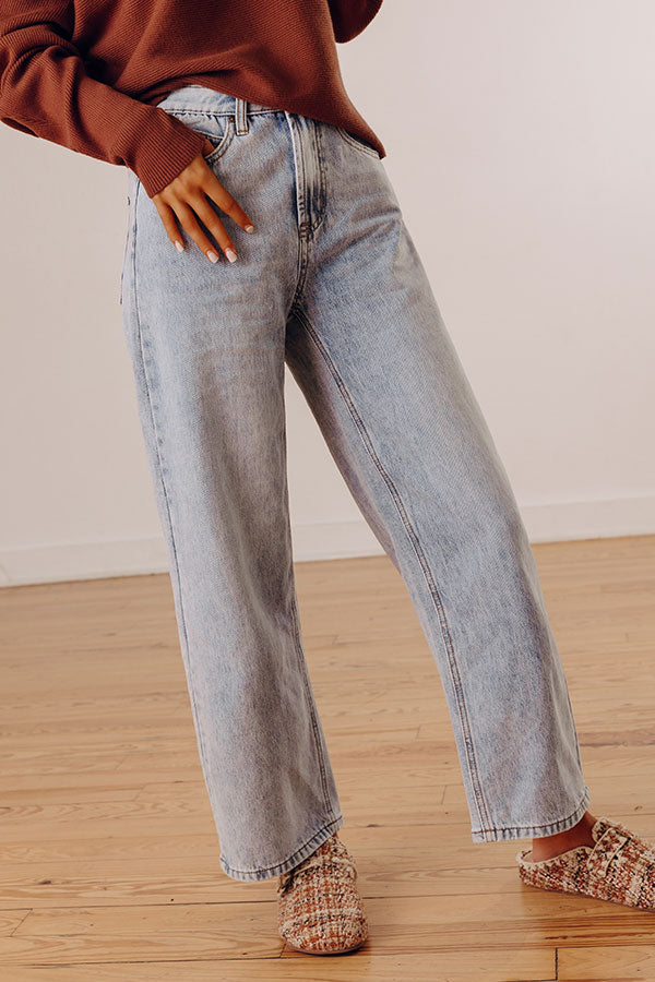 The Selma High Waist Tummy Control Barrel Leg Jean in Light Wash