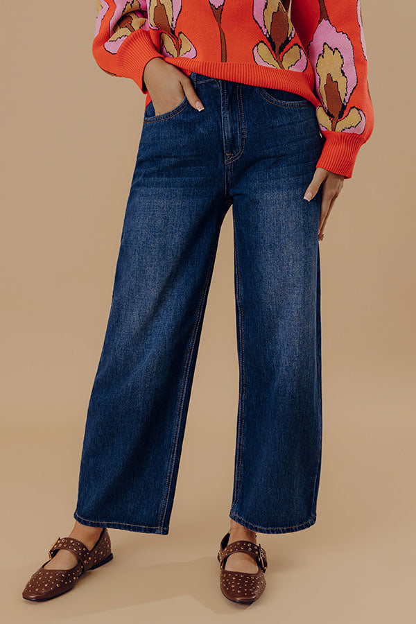 The Selma High Waist Tummy Control Barrel Leg Jean in Dark Wash Image - 2