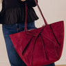 Soren Faux Suede Tote in Merlot Image - 1