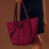Soren Faux Suede Tote in Merlot Image - 1