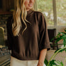 Bistro Views Knit Sweater Top in Chestnut Image - 1