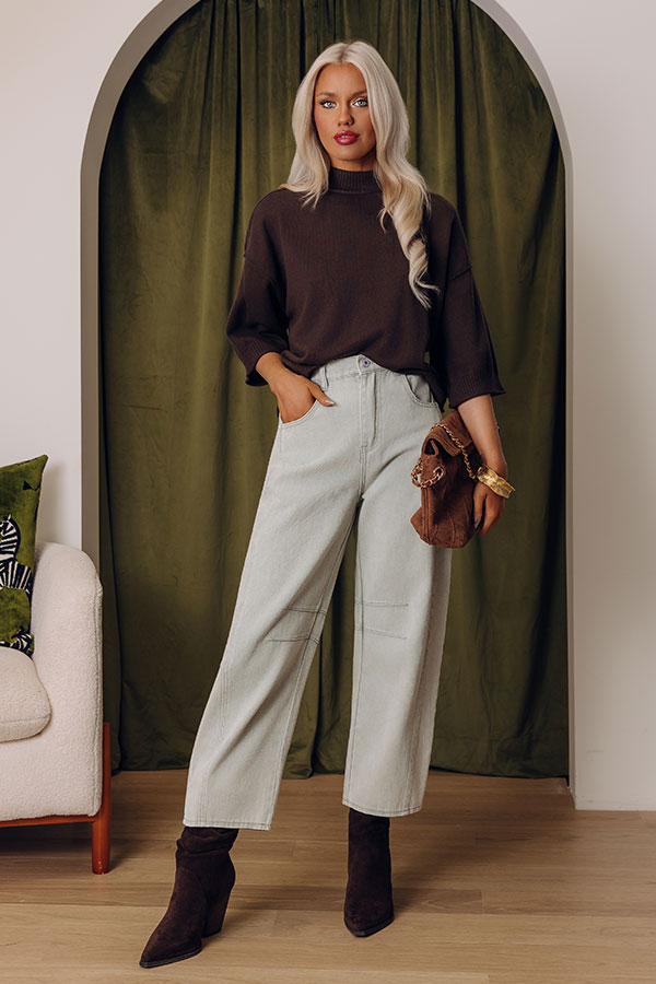 Bistro Views Knit Sweater Top in Chestnut Image - 1