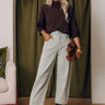 Bistro Views Knit Sweater Top in Chestnut Image - 1