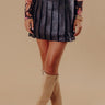 Haute Topic High Waist Faux Leather Pleated Skort in Black Image - 1
