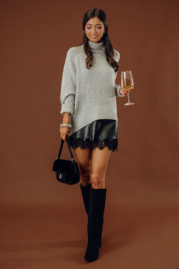 Chic Night Out High Waist Faux Leather Mini Skirt