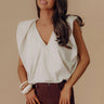 Brunch Date Chic Bubble Hem Top in Light Stone Image - 1