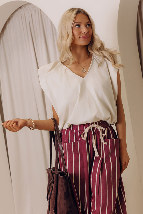 Brunch Date Chic Bubble Hem Top in Light Stone Image - 2