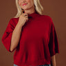 Bistro Views Knit Sweater Top in Crimson Image - 1