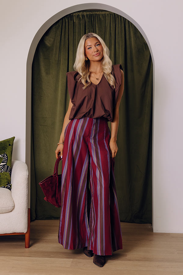 Brunch Date Chic Bubble Hem Top in Chocolate Image - 1