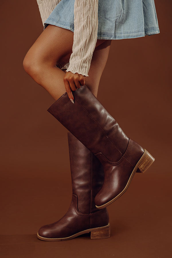 Darcy Faux Leather Tall Boot in Brown