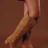 Made You Look Faux Suede Knee High Boots in Camel Image - 1