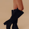 Made You Look Faux Suede Knee High Boots in Black Image - 1