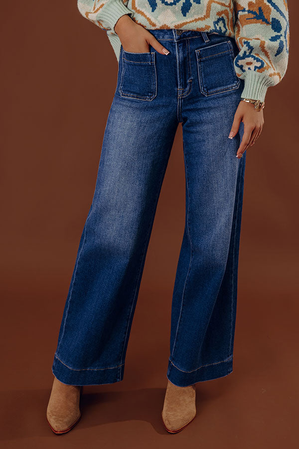 HIDDEN JEANS Ivy High Waist Wide Leg Jean in Dark Wash