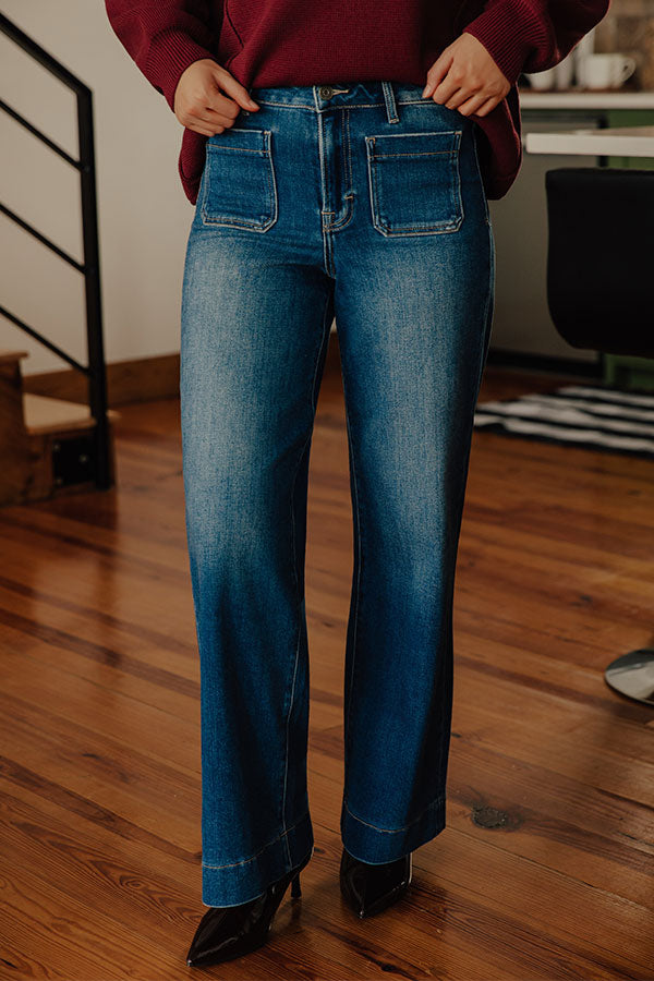 HIDDEN JEANS Ivy High Waist Wide Leg Jean in Dark Wash Image - 2