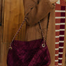 Crew Faux Suede Hobo Bag in Windsor Wine Image - 1
