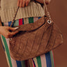 Crew Faux Suede Hobo Bag in Chocolate Image - 1