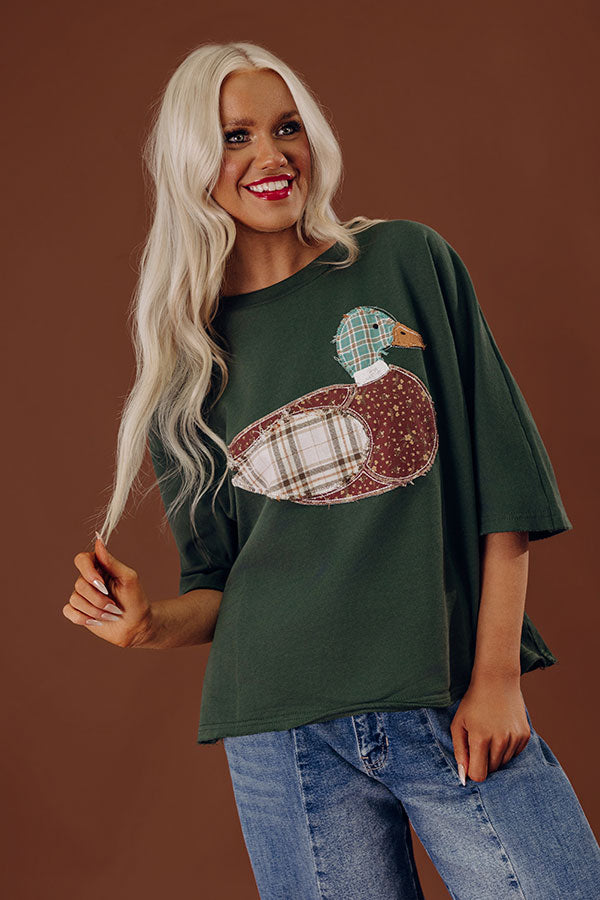 Mallard Mode Patchwork Dolman Tee Image - 1