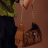 Royalty Faux Suede Shoulder Bag in Cognac Image - 1
