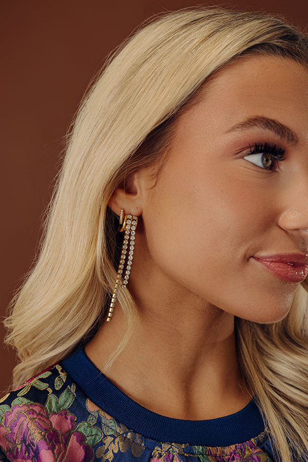 Glam Mindset Rhinestone Drop Earrings