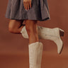 The Dixie Faux Leather Cowboy Boot in French Vanilla Image - 1