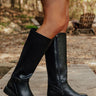 We Ride At Dawn Faux Leather Knee High Boot in Black Image - 1