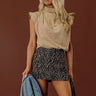 Date Night Out Faux Suede Top in Iced Latte Image - 1