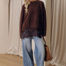 Posh Mode Lace Trim Knit Sweater Image - 1