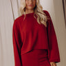 Sunday Reset Scuba Crop Top in Red Image - 1