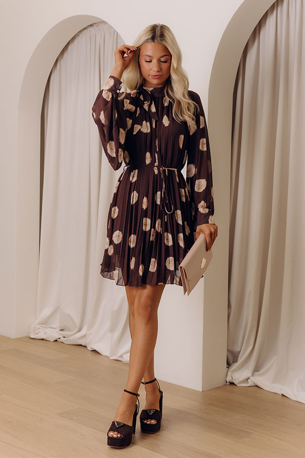 Right On Cue Chiffon Pleated Mini Dress Image - 1
