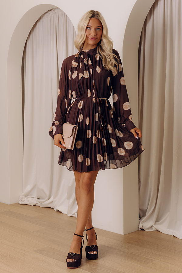 Right On Cue Chiffon Pleated Mini Dress Image - 2