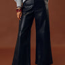 The Colbie High Waist Faux Leather Wide Leg Pants in Black Image - 1