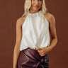 Glam Lifestyle Balloon Hem Halter Top Image - 1