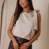 Chic Night Out Side Tie Top in Cream Image - 1