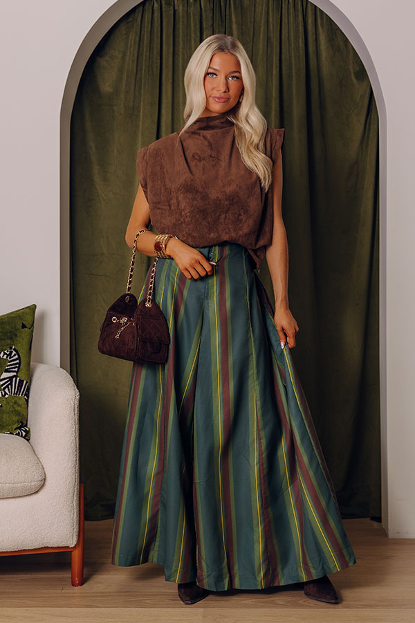Date Night Out Faux Suede Top in Chocolate