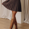 Central Park Stroll High Waist Knit Mini Skirt in Chestnut Image - 1