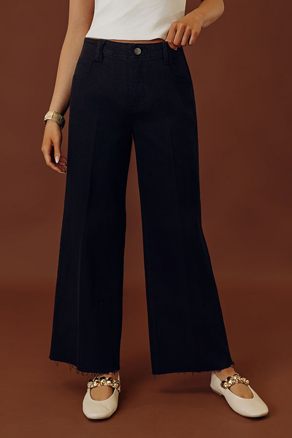 RISEN Maisie High Waist Tummy Control Wide Leg Ankle Jean Image - 2